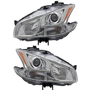 Nissan Maxima 2009-14 Halogen Driver Passenger Headlights Set